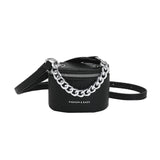 Mini PU Leather Chain Bucket Crossbody Sling Bag for Women