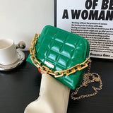Women's Patent Leather Chain Shoulder Bag