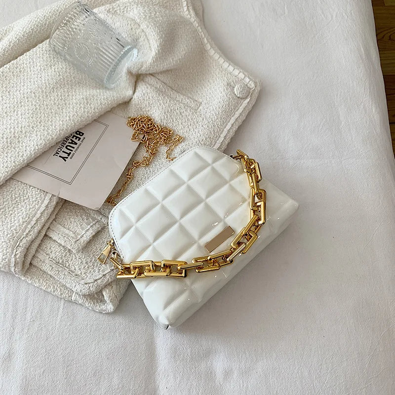 Women's Patent Leather Chain Shoulder Bag