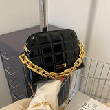 Women's Patent Leather Chain Shoulder Bag