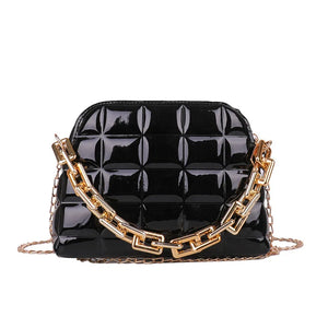 Women's Patent Leather Chain Shoulder Bag