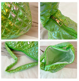 Rainbow Puffy Padded Quilting Tote Bag for Women