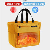 Red Insulated Lunch Bag Office Ladies Thicken Large Portable Thermal Lunch Bags