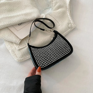 Rhinestone Underarm Bag Mini Handbags for Woman Evening Party