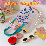 Shoulder Bag for Women Bear Bunny Transparent Waterproof Beach Bags