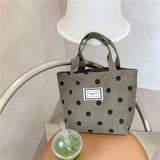 Cute Smiley Face Small Handbag for Girls Japanese Style Corduroy Tote Bag
