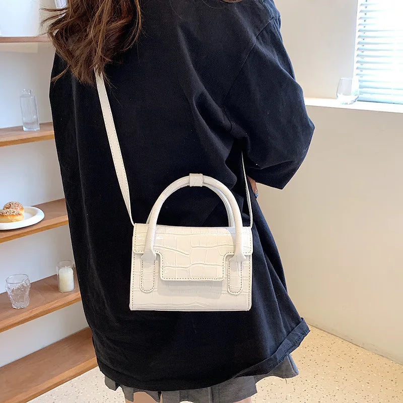 Stone Pattern PU Leather Crossbody Tote Bags for Women Shoulder Bag