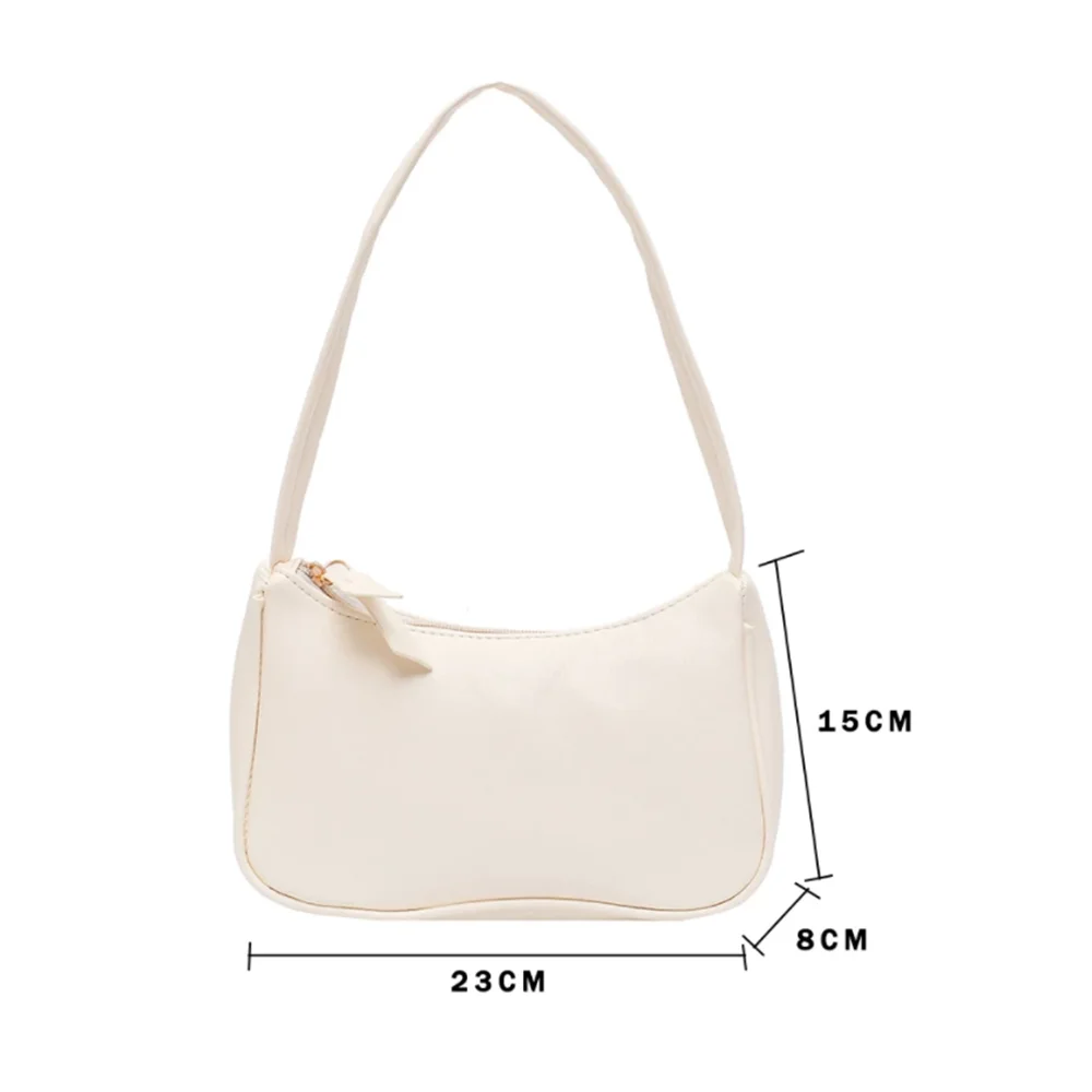 Vintage Solid Handbag Women Subaxillary Underarm Bags Casual Retro Shoulder Tote