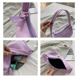 Vintage Solid Handbag Women Subaxillary Underarm Bags Casual Retro Shoulder Tote