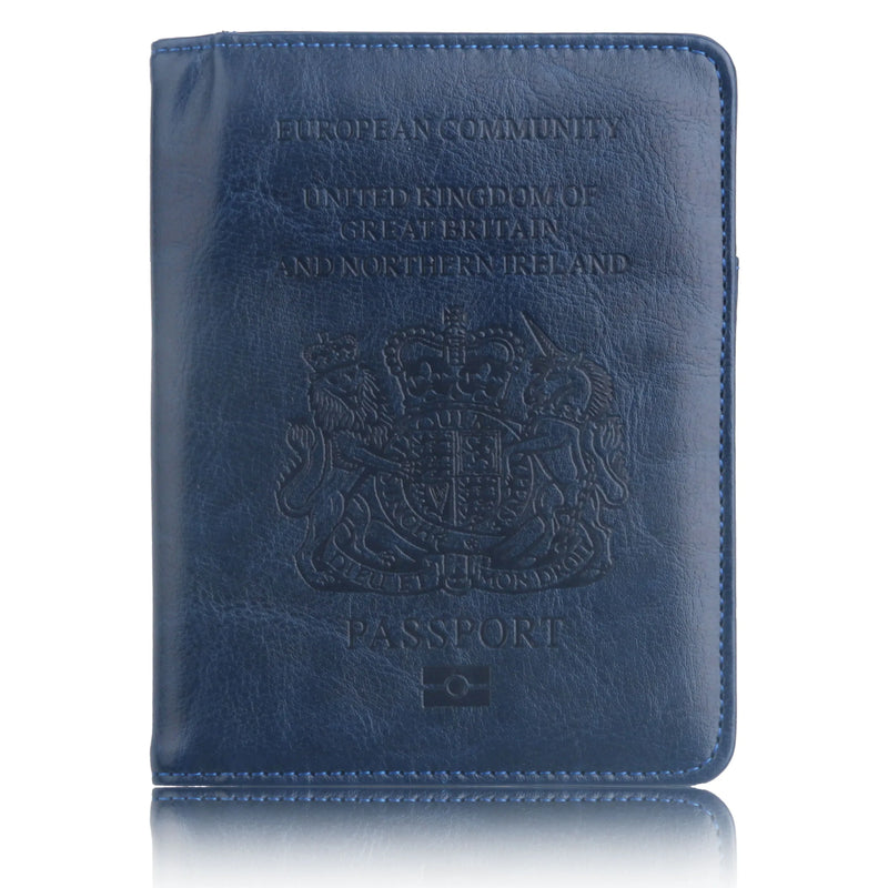 RFID Blocking PU Leather Passport Holder Travel Wallet