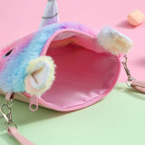 Big Eyes Plush Crossbody Bag Rainbow Purse