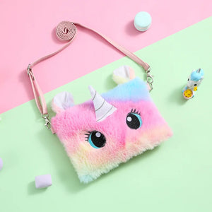 Big Eyes Plush Crossbody Bag Rainbow Purse