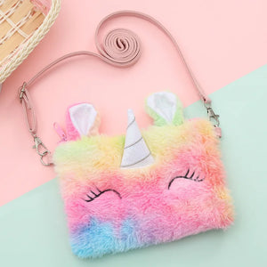 Unicorn Plush Purse Bag Girl Style Plush Crossbody Bag for Phone