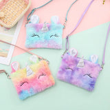 Unicorn Plush Crossbody Bag for Phone