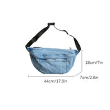 Unisex Denim Crossbody Sling Chest Bag Belt Hip Hop Bum Purse