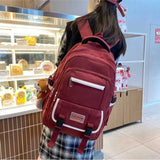 Unisex Canvas Backpack Student Solid Schoolbag Girl Casual Large Capacity