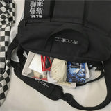 Unisex Hip Hop Canvas Shoulder Bags Large Capacity Tactical Chest Bags