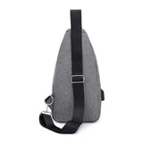 USB Charging Crossbody Bags Men Casual Chest Bag Pack For Short Trip