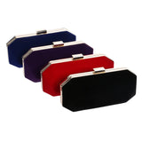 Red Purple Velvet Evening Bag Minimalist Clutch Banquet Bag
