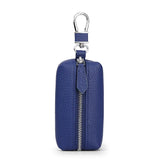 Men Zipper Open Cowhide Leather Small Items Case Hook Style