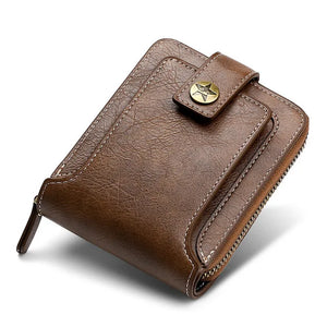 Vintage Men's Wallet Short Purse Zipper Clutch Porte Feuille Hommes