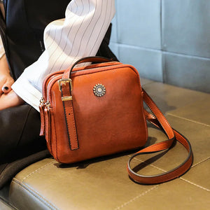 Vintage Style Shoulder Bag Square Crossbody Bags For Women Compartment Handbags