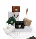 Vintage Leather Shoulder Bag Retro Heart Female Square Purse
