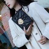Vintage Leather Shoulder Bag Retro Heart Female Square Purse