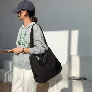 Vintage Women's Shoulder Bag Waterproof Nylon Handbag Casual Large Capacity