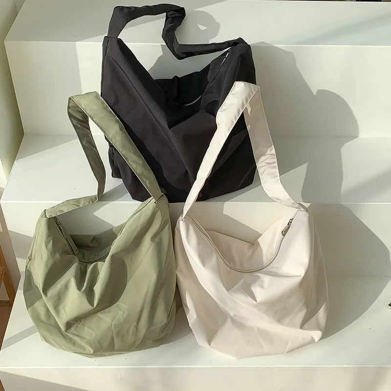 Vintage Women's Shoulder Bag Waterproof Nylon Handbag Casual Large Capacity