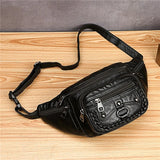 Vintage Women's Waist Bag PU Leather Zipper Adjustable Ladies Shulder Bag
