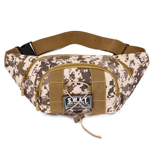 Men's Camouflage Waist Bag Large Capacity Military Fan Cashier Wallet