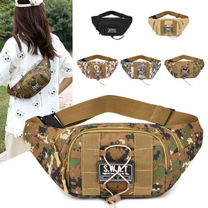 Men's Camouflage Waist Bag Large Capacity Military Fan Cashier Wallet