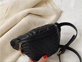 Women PU Fanny Pack Zipper Chest Bag Girls Travel Belt Bag