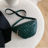 Women PU Fanny Pack Zipper Chest Bag Girls Travel Belt Bag