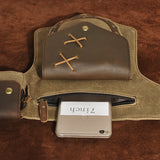 Waterproof Canvas+Leather Small Belt Messenger Bag Fanny Waist Pack For Men