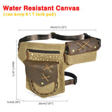 Waterproof Canvas+Leather Small Belt Messenger Bag Fanny Waist Pack For Men