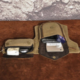 Waterproof Canvas+Leather Small Belt Messenger Bag Fanny Waist Pack For Men