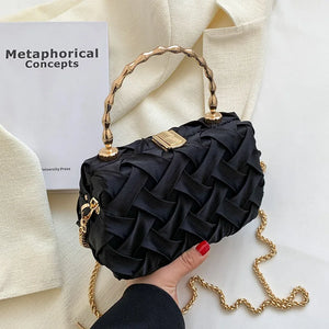 Small Tote Bag with Metal Chain Women's Handbag