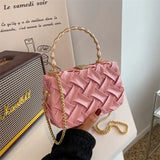 Small Tote Bag with Metal Chain Women's Handbag