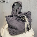 Winter Nylon Quilted Shopper Totes Women Handbags Lady Satchels Bags