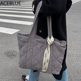Winter Nylon Quilted Shopper Totes Women Handbags Lady Satchels Bags