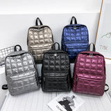 Winter Down Women's Backpack Ultra Light Space Bag Quilted Plaid Female S