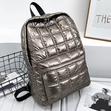 Winter Down Women's Backpack Ultra Light Space Bag Quilted Plaid Female S