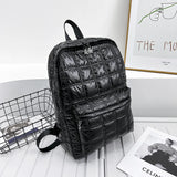 Winter Down Women's Backpack Ultra Light Space Bag Quilted Plaid Female S