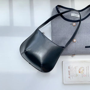 Winter Famous Vintage Small PU Leather Women's Underarm Handbag And Purse