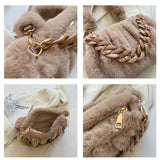 Winter Plush Crossbody Shoulder Bag for Women Underarm Furry Totes