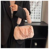 Winter Plush Crossbody Shoulder Bag for Women Underarm Furry Totes