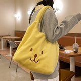 Winter Plush Shoulder Bag for Women Ladies Shopping Handbag Female Tote Bag