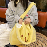 Winter Plush Shoulder Bag for Women Ladies Shopping Handbag Female Tote Bag
